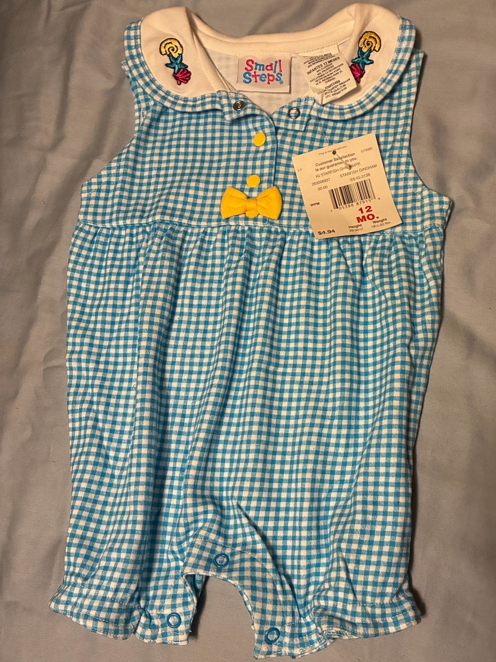 VINTAGE Y2K - Small Steps Brand Baby Summer Romper - NEW WITH TAGS - 12M